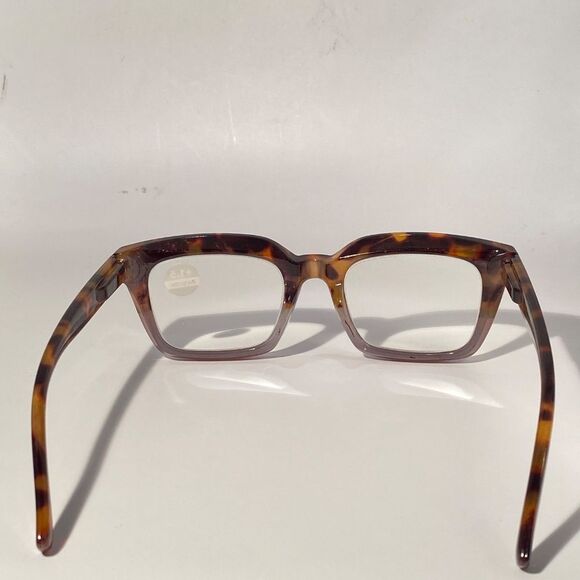 1559 Claudia Square Concave 1.5 NEW Tortoise Reading Glasses Blue Light Filter - Picture 5 of 9